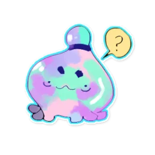 🤔 fofo, blob, ponto de interrogação, pastel, adesivo, kawaii telegram sticker