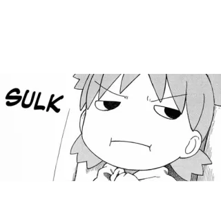 🍀 SULK Anime, Mangá, Emburrado, Expressão, Desenho animado, Rosto whatsapp sticker