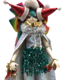 🤡 Hatsune Miku Hatsune Miku, кукла, рождество, аниме, радуга, вокалоид telegram sticker