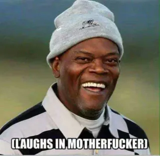 😂 Samuel L. Jackson (LAUGHS IN MOTHERFUCKER) ridere, samuel l. jackson, divertente, meme, attore telegram sticker