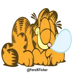 😴 Garfield ガーフィールド, 猫, 漫画, 怠け者, 眠い, オレンジ色の猫 telegram sticker