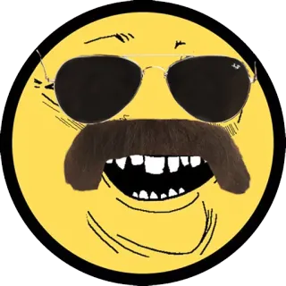😎 Emoji, Moustache, Lunettes de soleil, Visage, Drôle, Meme telegram sticker
