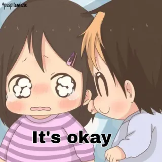 😚 It's okay 애니메이션, 만화, 어린이, 감정, 위로 whatsapp sticker