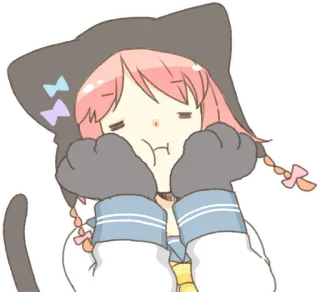 😗 Anime, Chat, Kawaii, Mignon, Autocollant, Dessin animé telegram sticker