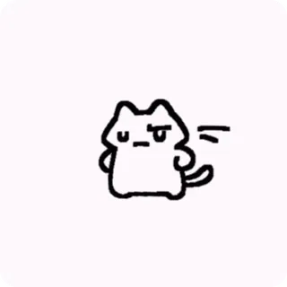 😑 cat, cute, animal, cartoon, walking, funny, pet telegram sticker