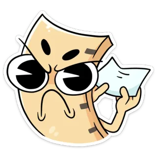 🤨 Kartun, Kertas, Marah, Jengkel, Karakter, Stiker whatsapp sticker