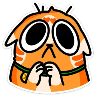 🥺 Katze, orange, kawaii, süß, Aufkleber, Tier, Herzen, betteln telegram sticker