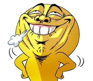 😁 Meme, Cười đểu, Hài hước, Mặt, Vàng, Nhân vật telegram sticker