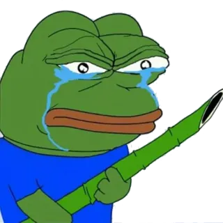 🐸 Pepe the Frog Meme, Rana, Llorando, Triste, Meme de internet telegram sticker