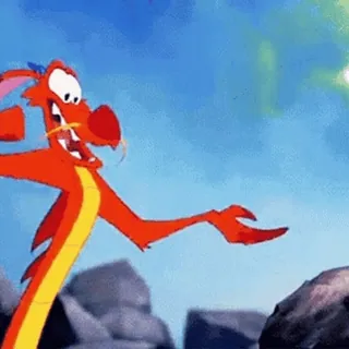 👉 Mushu Mulan Mushu, dragon, Disney, animated, Mulan, funny, cartoon whatsapp sticker