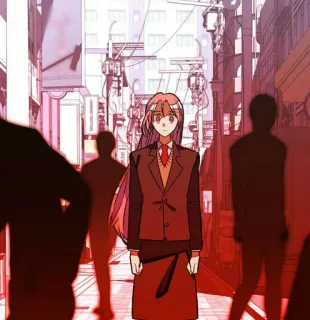 🙁 anime, cartoon, girl, school uniform, street, people telegram sticker