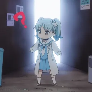 ❓ Anime, Znak zapytania, Chibi, Dziewczyna, Słodkie, Kawaii telegram sticker