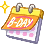 π B-DAY verjaardag, kalender, viering, evenement, gelegenheid, feest telegram sticker