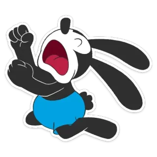 😫 Oswald the Lucky Rabbit dibujos animados, conejo, vintage, disney, animación, personaje telegram sticker
