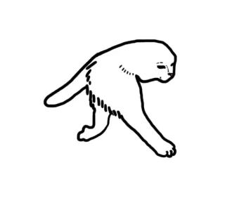 🏃 Katze, Tier, Strichzeichnung, laufend, Haustier, Haustier telegram sticker