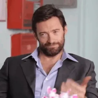 🐺 Hugh Jackman actor, man, approval, nod, ok, agreement whatsapp sticker