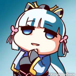 🧬 Ayaka @KingdomInPeace anime, personaggio, fanart, carino, adesivo, gioco, espressione telegram sticker