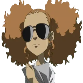 😎 Riley Freeman The Boondocks Kartun, TV, Kacamata hitam, Keren, Afrika-Amerika telegram sticker
