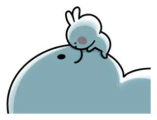💋 mignon, lapin, nuage, dessin animé, adorable, fantaisiste, duveteux telegram sticker