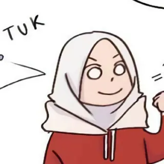 😄 TUK 卡通, 头巾, 女人, 穆斯林, 漫画 telegram sticker