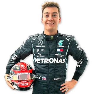 😍 George Russell Fórmula 1, carreras, piloto, casco, automovilismo whatsapp sticker