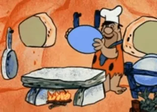 🍳 Fred Flinstone The Flintstones cartoni animati, cucina, cucina, chef whatsapp sticker