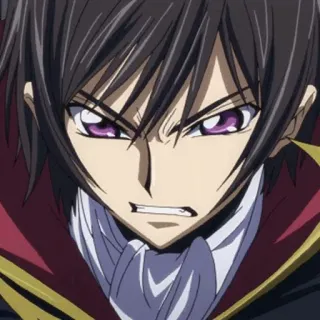 🥀 Lelouch Lamperouge Code Geass 애니메이션, 를르슈, 진지함, 결의, 애니 남 telegram sticker