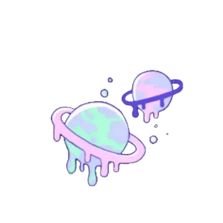 🌈 Planet, Tropfend, Pastell, Süß, Galaxie, Weltraum telegram sticker