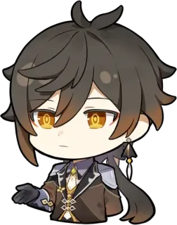 😅 Zhongli Genshin Impact Zhongli, Genshin Impact, chibi, video game, character telegram sticker