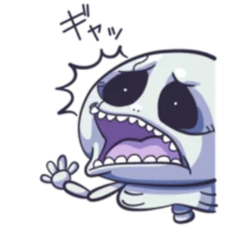 😫 ギャー ghost, scared, cartoon, anime, halloween telegram sticker