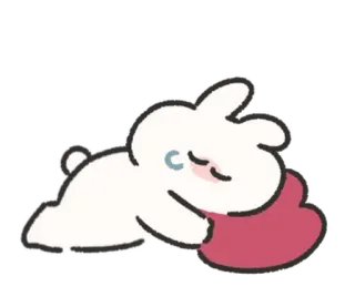 🍰 thỏ, ngủ, dễ thương, hoạt hình, động vật, gối, nghỉ ngơi, giấc ngủ ngắn telegram sticker