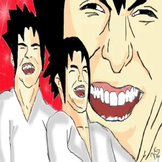 😂 Sasuke Uchiha Naruto meme, funny, anime, cartoon, expression, laughter telegram sticker