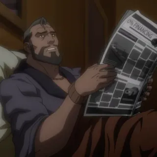 💉 0% FINANCING uomo, giornale, leggendo, rilassato telegram sticker