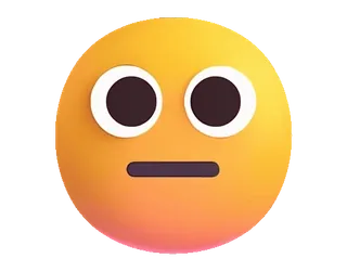 🙁 อีโมจิ, ไม่แสดงอารมณ์, เป็นกลาง, หน้า, สีเหลือง telegram sticker