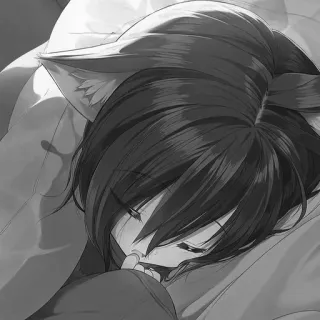 😴 Anime, Katzenmädchen, Traurig, Weinend, Kawaii, Manga, Anime Mädchen telegram sticker