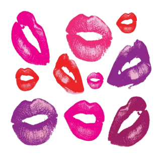 😘 губы, поцелуй, рот, помада, красный, розовый, фиолетовый telegram sticker