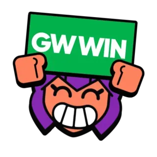 🤩 GWWIN gra wideo, brawl stars, zwycięstwo, wygrana, gaming telegram sticker