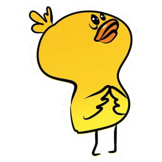 😌 bird, duck, cute, animal, cartoon, yellow telegram sticker