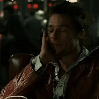 😀 Tyler Durden Fight Club El club de la lucha, Tyler Durden, Brad Pitt, película, personaje, cine telegram sticker