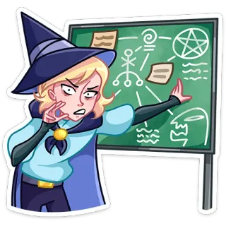 🤨 Hexe, Magie, Zauber, okkult, Cartoon, Zauberer, Zauberei, Hexerei telegram sticker