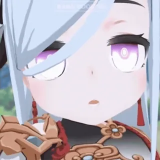 😮 Shenhe Genshin Impact Anime, Video game, Karakter, Lucu, Seni digital whatsapp sticker