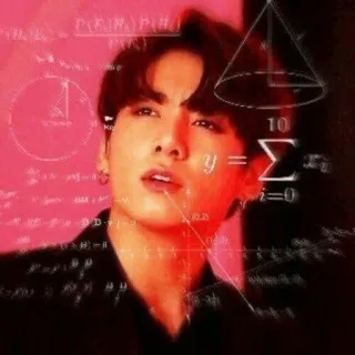 🍪 Jungkook kpop, mathematics, thinking, confused, equations, korean pop whatsapp sticker