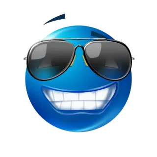 😎 blu, emoji, cool, occhiali da sole, sorriso telegram sticker