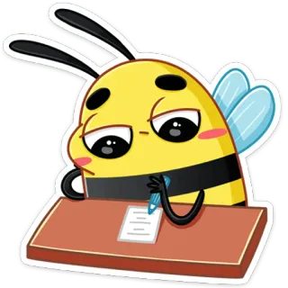 ✏️ ハチ, 漫画, 文字, 勉強, 可愛い, 昆虫 telegram sticker