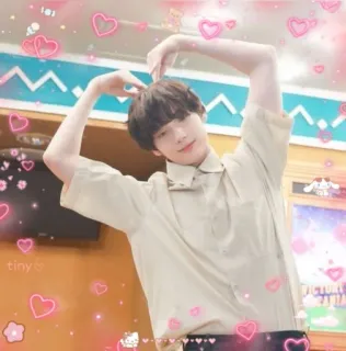 💗 tiny ｡:☆ person, heart, cute, aesthetic, kpop telegram sticker