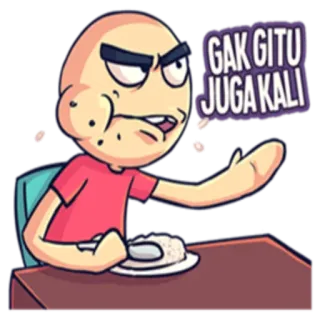 😤 GAK GITU JUGA KALI cartoon, annoyed, expression, indonesian phrase telegram sticker