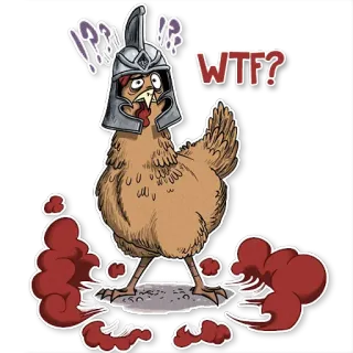 🤔 WTF? ayam, helm, wtf, lucu telegram sticker