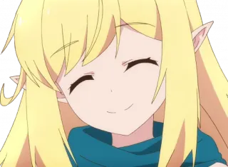 🙂 anime, cute, smiling, blonde hair, elf telegram sticker