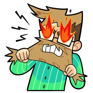 😬 ira, dibujos animados, estresado, emocional, frustrado, ojos ardientes telegram sticker