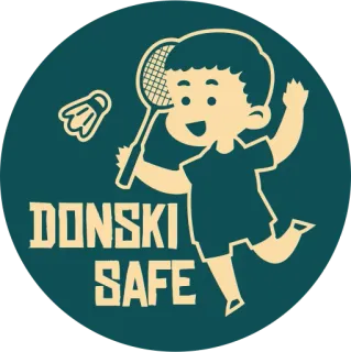 🏸 DONSKI SAFE badminton, sport, child, cartoon, shuttlecock, safe telegram sticker